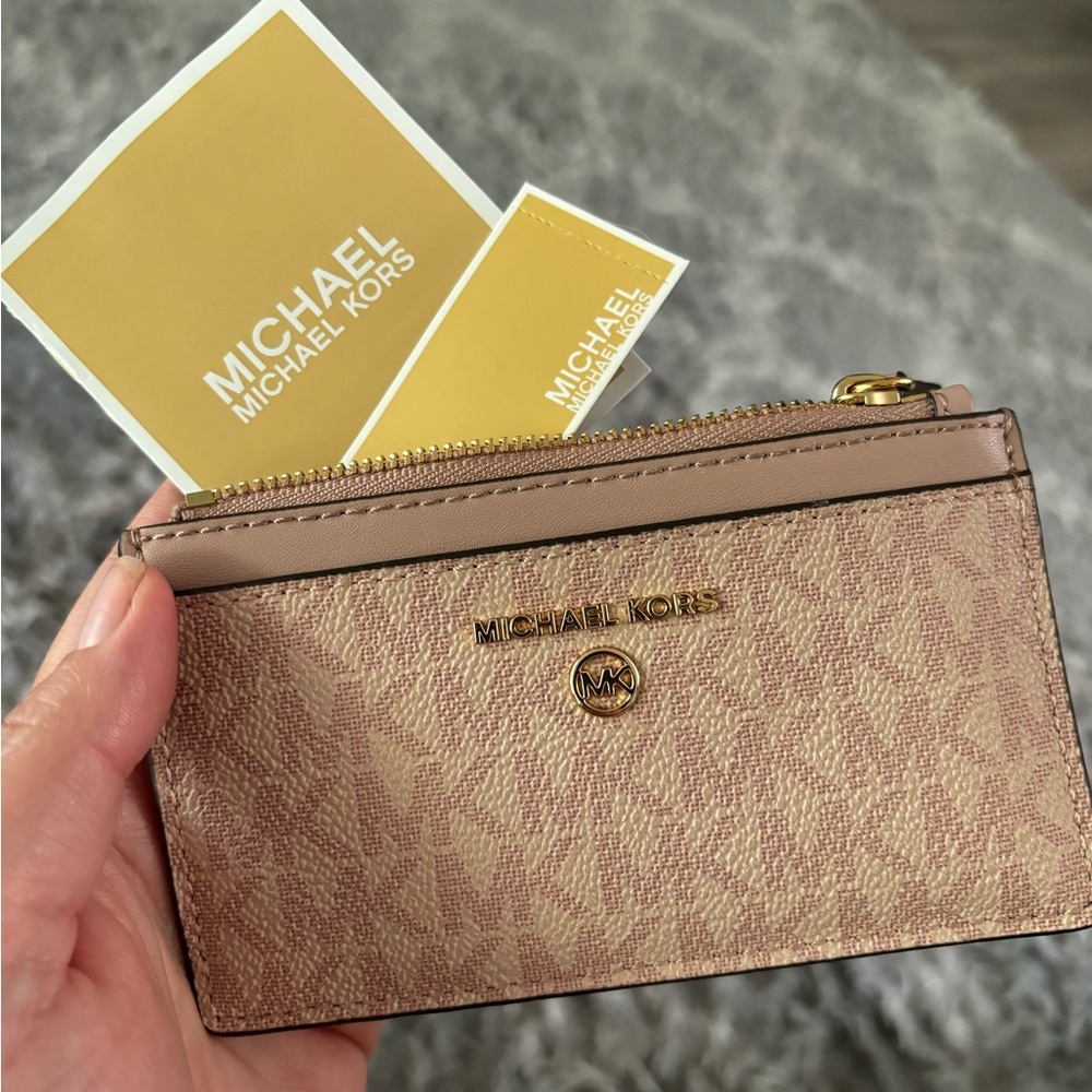 NWT Michael Kors Jet Set Charm Slim Card Case Wallet Ballet color Pretty